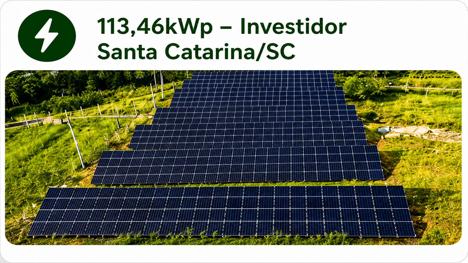 Usina solar 113,46 kWp — Santa Catarina/SC